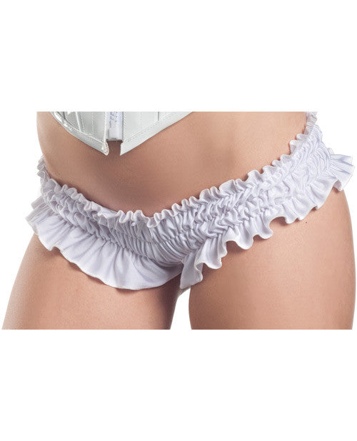 Mini Ruffled Booty Shorts White Lg