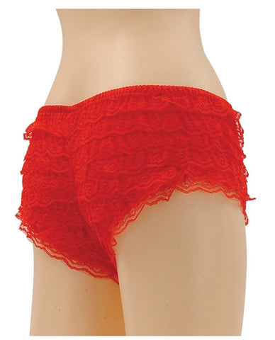 Be Wicked Ruffle Hot Pants Red X-large