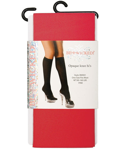 Opaque Knee Highs Red O-s