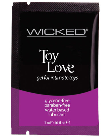 Wicked Sensual Care Collection Toy Love Water Based Lubricant - 3 Ml Fragrance Free