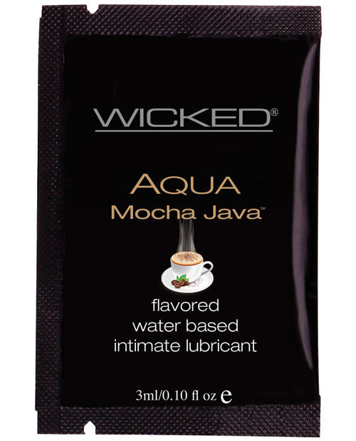 Wicked Sensual Care Collection Aqua Waterbased Lubricant - 3 Ml Packet Mocha Java