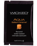 Wicked Sensual Care Collection Aqua Waterbased Lubricant - 3 Ml Packet Salted Caramel