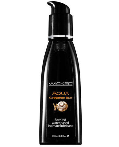 Wicked Sensual Care Collection Aqua Waterbased Lubricant - 4 Oz Cinnamon Bun