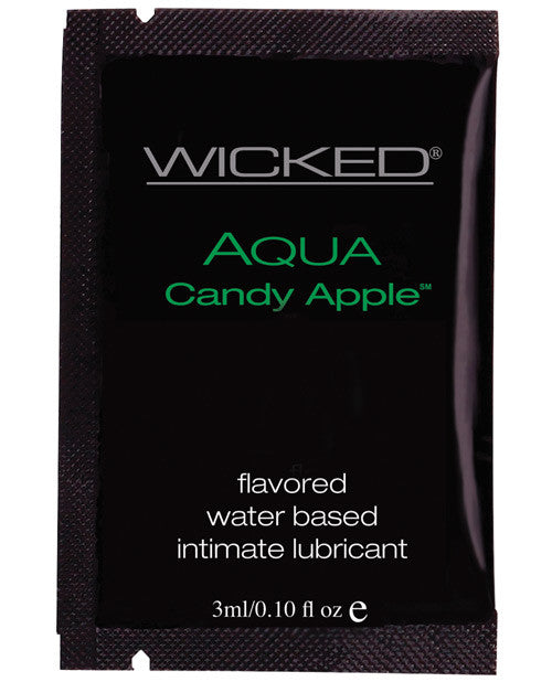 Wicked Sensual Care Collection Aqua Waterbased Lubricant - 3 Ml. Packet Candy Apple