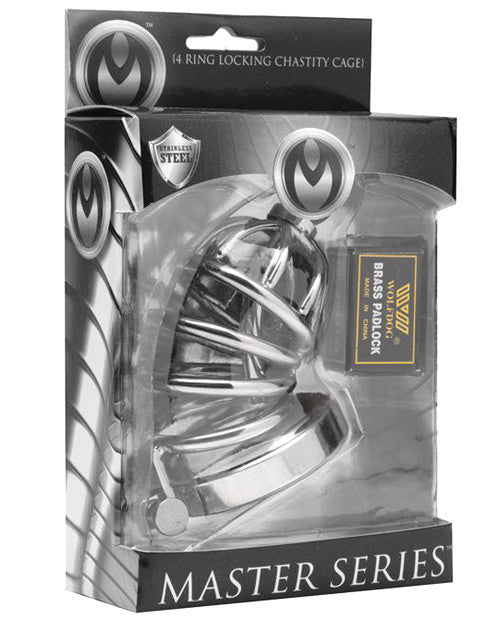 Master Series 4 Ring Locking Chastity Cage