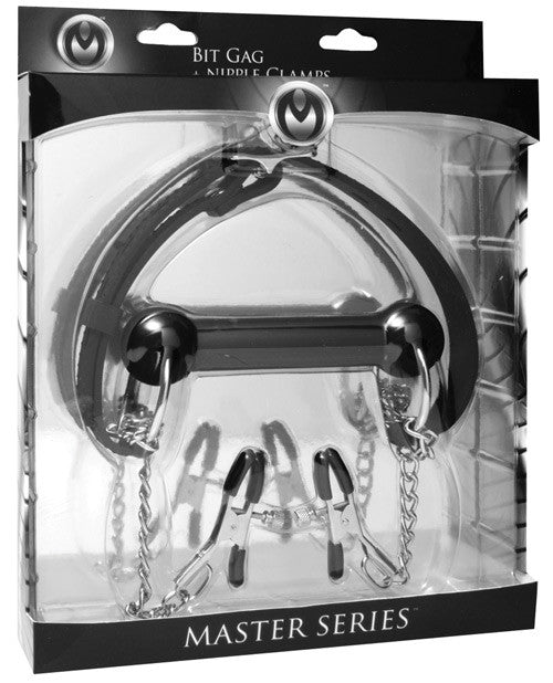 Master Series Equine Bit Gag W-nipple Clamps