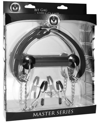 Master Series Equine Bit Gag W-nipple Clamps