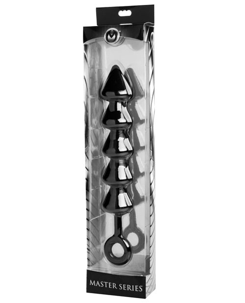 Master Series Spades Xl Anal Beads - Black