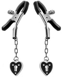 Charmed Heart Padlock Nipple Clamps