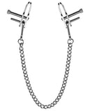 Master Series Kneel Nose To Genitals Kneeling Clamps - Silver