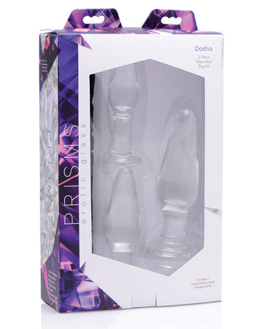 Prisms Dosha 3pc Glass Anal Plug Kit