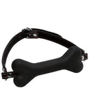 Master Series Hound Adjustable Dog Bone Gag - Black