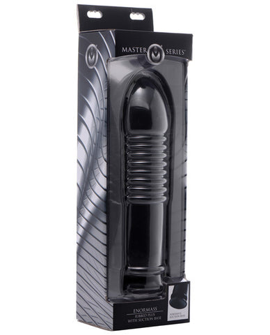 Master Series Enormass Ribbed Plug W-suction Base - Black