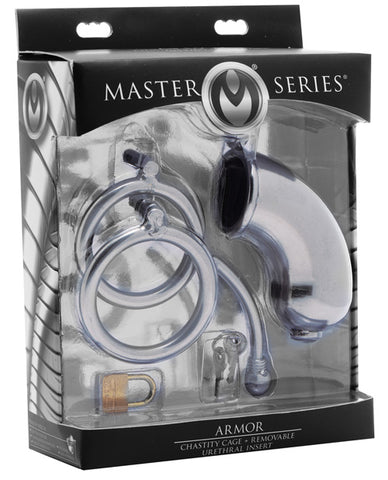 Master Series Armor Chastity Cage & Removable Urethral Insert