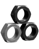 Tom Of Finland Hex Nut Cock Ring Set - Set Of 3